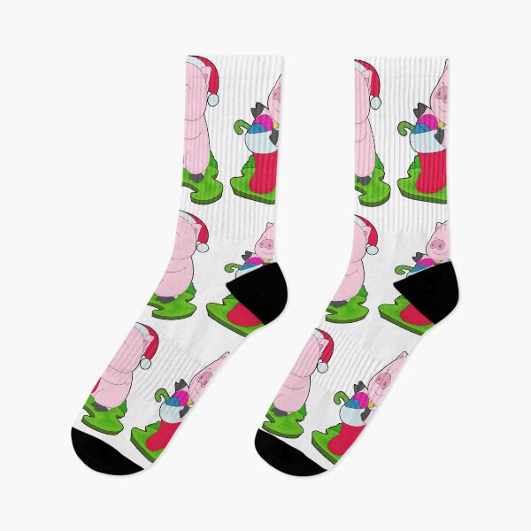 Artikelvorschau, Schwein Weihnachten Weihnachtssocken entworfen und verkauft von Snabdesign84.