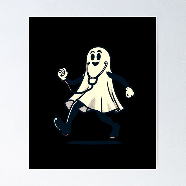 Aperçu de l'œuvre Infirmière drôle Infirmière gériatrique Fantôme d'Halloween créée et vendue par LuminOrb.
