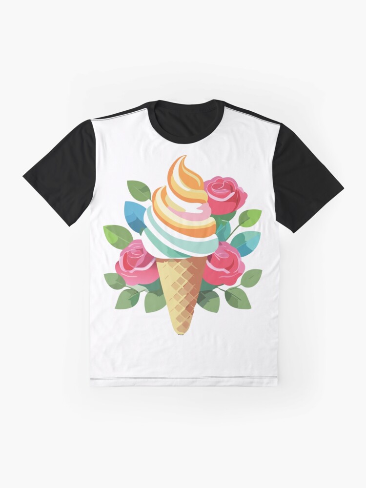 Thumbnail 4 of 5, Graphic T-Shirt, Sweet ice cream between the roses designed and sold by starchim01.