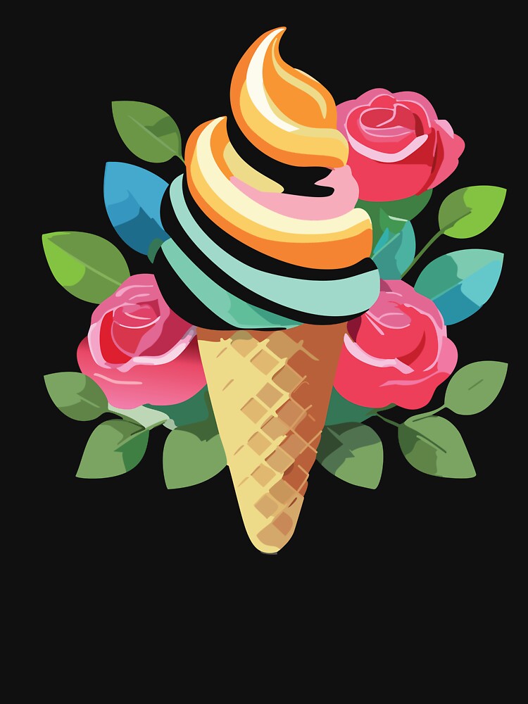 Thumbnail 7 of 7, Active T-Shirt, Sweet ice cream between the roses designed and sold by starchim01.