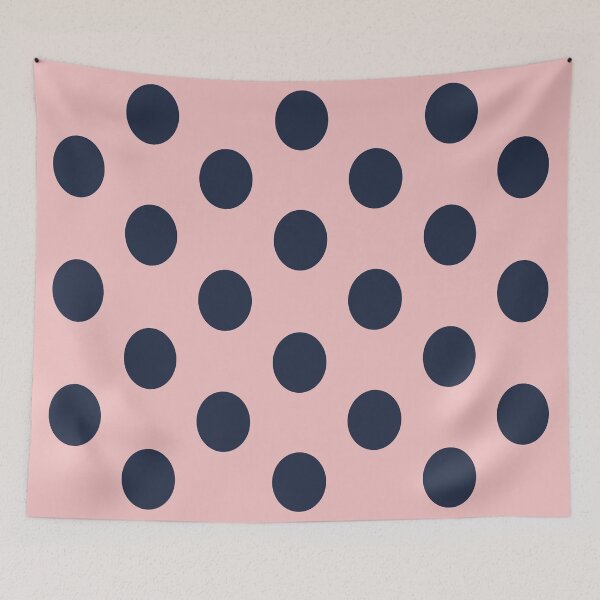 Item preview, Large NAVY BLUE & PINK POLKA DOTS designed and sold by RachelMacht.