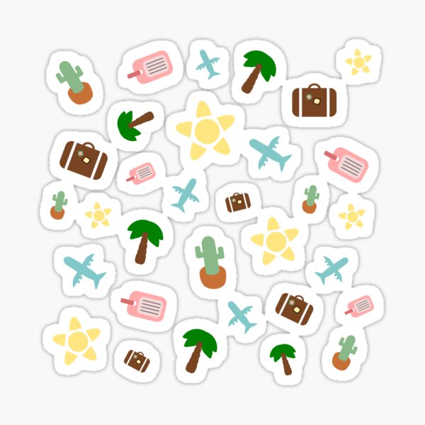 Item preview, Summer Travel Symbols Pattern designed and sold by rainbowchaseart.