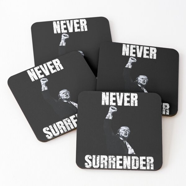 Item preview, NEVER SURRENDER TRUMP USA ELECTION RETRO RALLY SHOOTING SHIRT designed and sold by jake-vern.