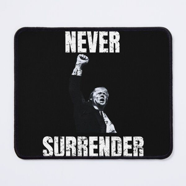 Item preview, NEVER SURRENDER TRUMP USA ELECTION RETRO RALLY SHOOTING SHIRT designed and sold by jake-vern.