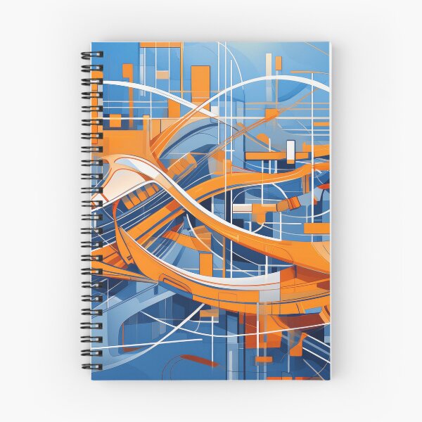 Item preview, Abstract art Orange shapes on blue background designed and sold by GreissDesign.