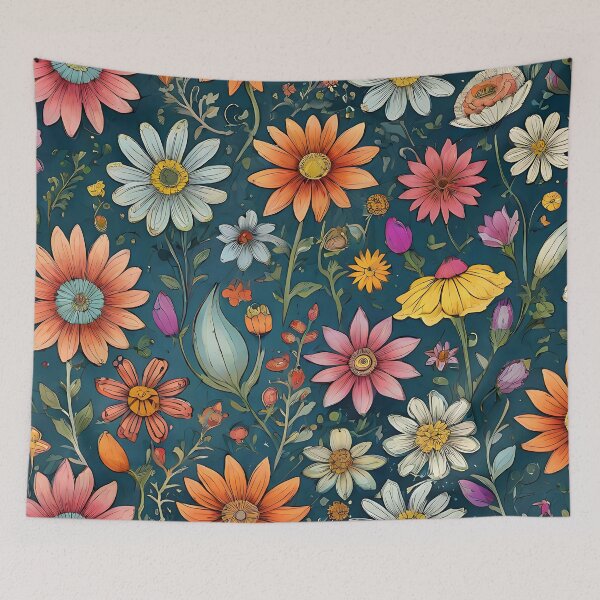 Item preview, Vintage Field of Flowers Floral Pattern designed and sold by MadnessEnvelope.