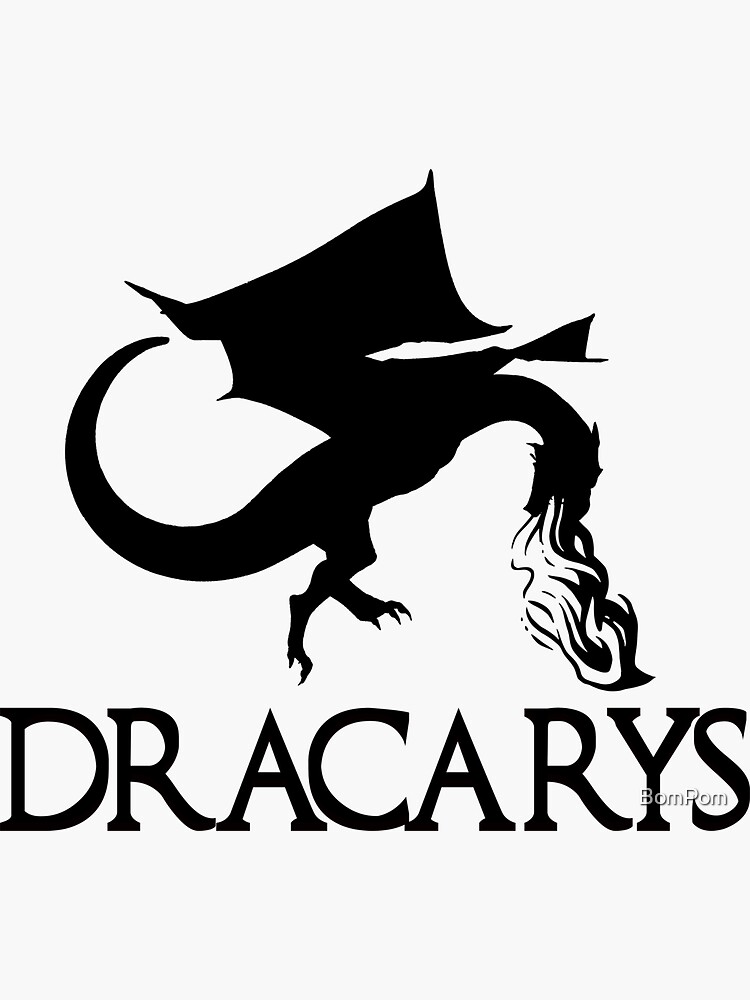 Aperçu 3 sur 3. Sticker avec l'œuvre Dracarys Noir créée et vendue par BomPom.