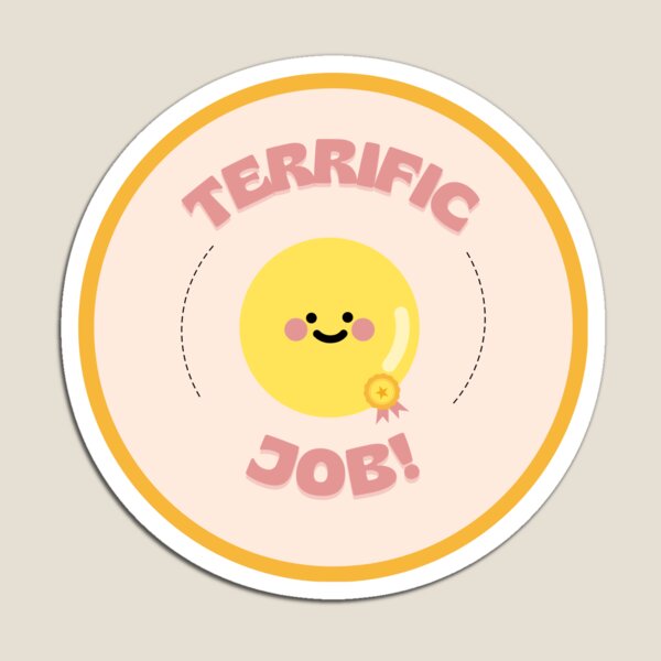 Item preview, Cute Teacher Reward Sticker Terrific Job Smiley Medal designed and sold by smileystudentsk.