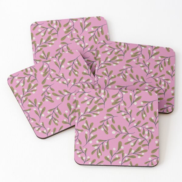 Item preview, Modern Pink Mistletoe designed and sold by aneladesigns.