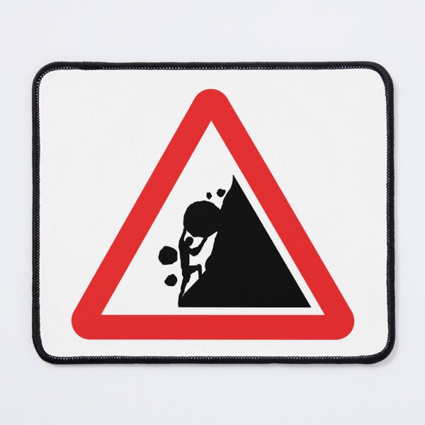 Item preview, Sisyphus Boulder Warning Sign (Facing Right) designed and sold by cosmo666.