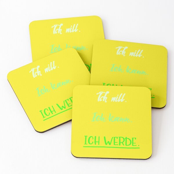 Artikelvorschau, Ich will. Ich kann. Ich werde. - grün gelb entworfen und verkauft von shamrock-illus.