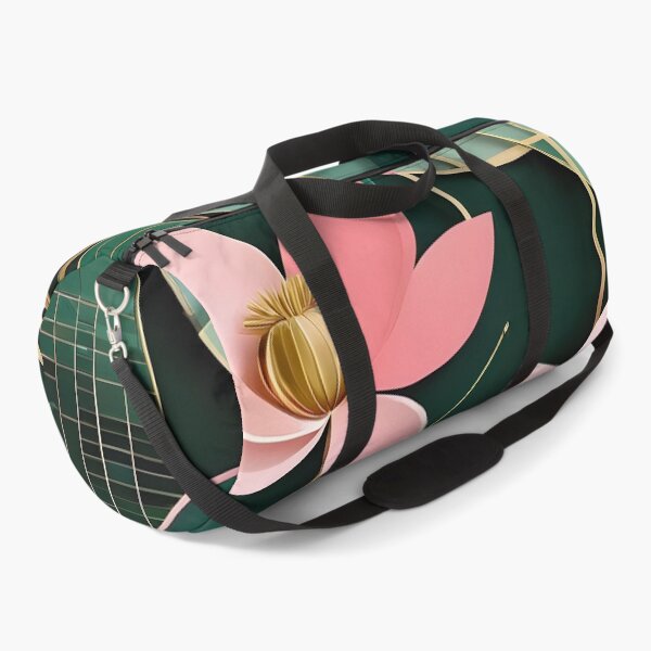 Item preview, Mid Century Botanical Retro Geometric Leaves  Florals  Pink Dark Green designed and sold by Prints and Lifestyle.