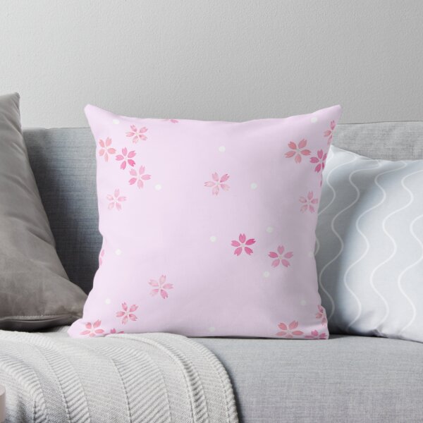Cherry Blossoms in Pink Throw Pillow
