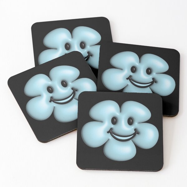 Item preview, 3d blue flower smiley face, cute small blue flowers. designed and sold by MiMee4451.