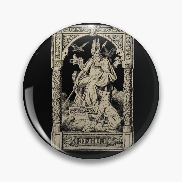 Item preview, Norse God Odin with Geri and Freki, Huginn and Muninn, Vikings, Norse Mythology designed and sold by Proverbial Wisdom Design.