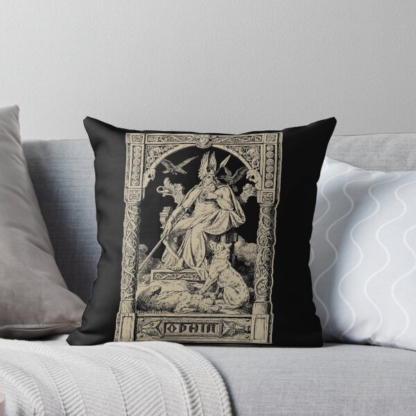 Item preview, Norse God Odin with Geri and Freki, Huginn and Muninn, Vikings, Norse Mythology designed and sold by Proverbial Wisdom Design.