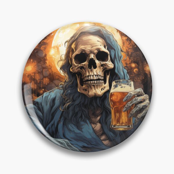 Item preview, Skeleton and beer designed and sold by TeeTemptation.