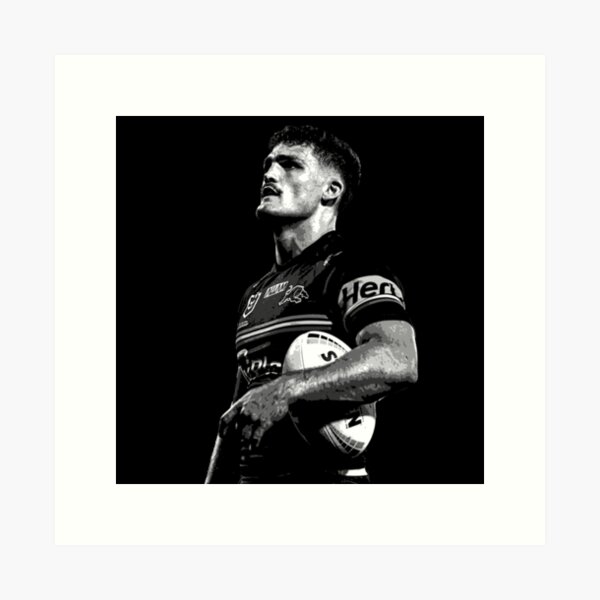 Item preview, Nathan Cleary Panthers NRL black and white posterised designed and sold by sarahhelizz.