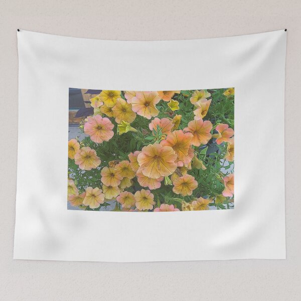 Item preview, Pink and Yellow petunia Flowers designed and sold by bloomingvine.