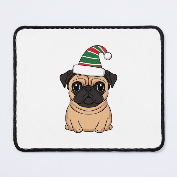 Item preview, Cute Pug In Christmas Hat - Funny designed and sold by canvadreamer444.