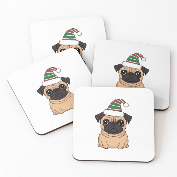 Item preview, Cute Pug In Christmas Hat - Funny designed and sold by canvadreamer444.