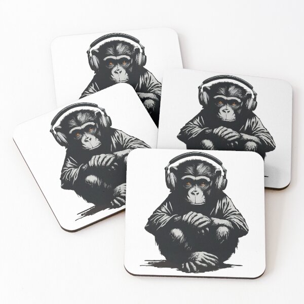 Item preview, Banksy DJ Monkey Thinker with Headphones designed and sold by hamishby.