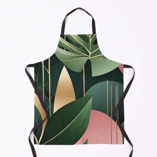 Item preview, Mid Century Botanical Retro Geometric Leaves  Florals  Pink Dark Green designed and sold by Prints and Lifestyle.