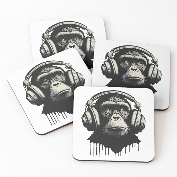 Item preview, Banksy DJ Monkey Thinker with Headphones designed and sold by hamishby.