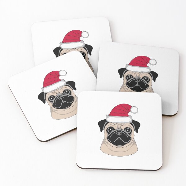 Item preview, Cute Pug In Christmas Hat - Funny designed and sold by canvadreamer444.