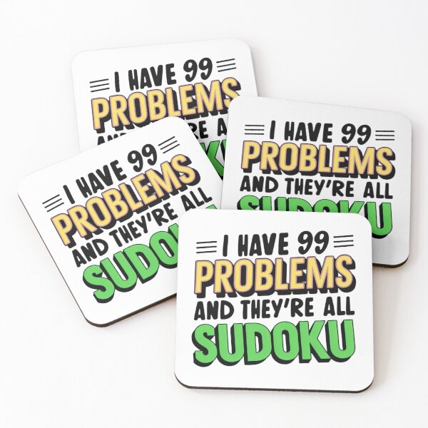 Item preview, Funny Sudoku Design - 99 Problems and They're All Sudoku designed and sold by BunBuntheDog-.