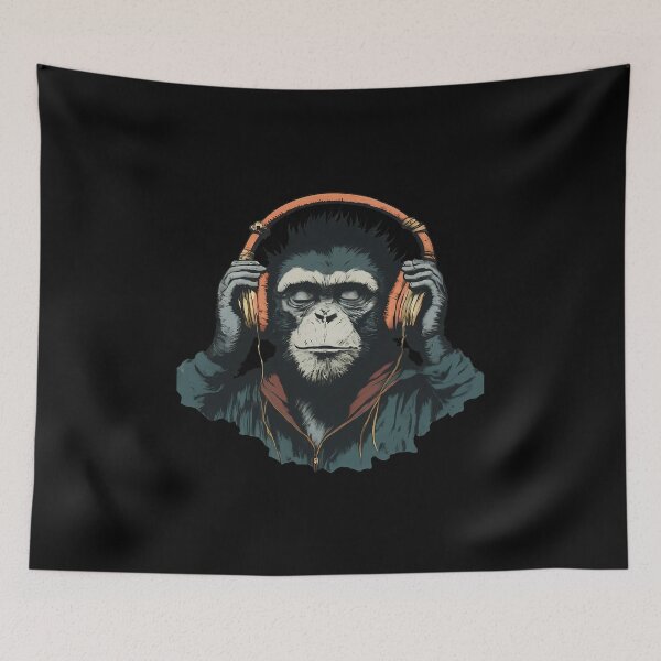 Item preview, Banksy DJ Monkey Thinker with Headphones designed and sold by hamishby.