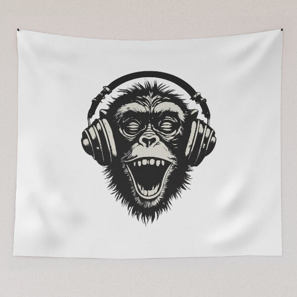 Item preview, Banksy DJ Monkey Thinker with Headphones designed and sold by hamishby.