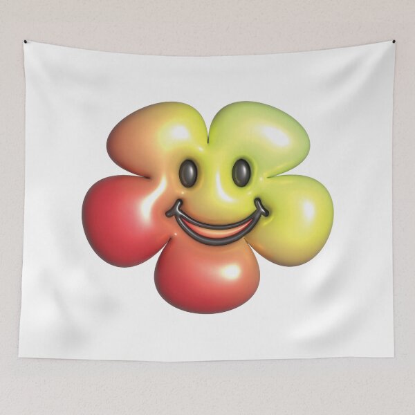 Item preview, 3d yellow and red flower smiley face. designed and sold by MiMee4451.