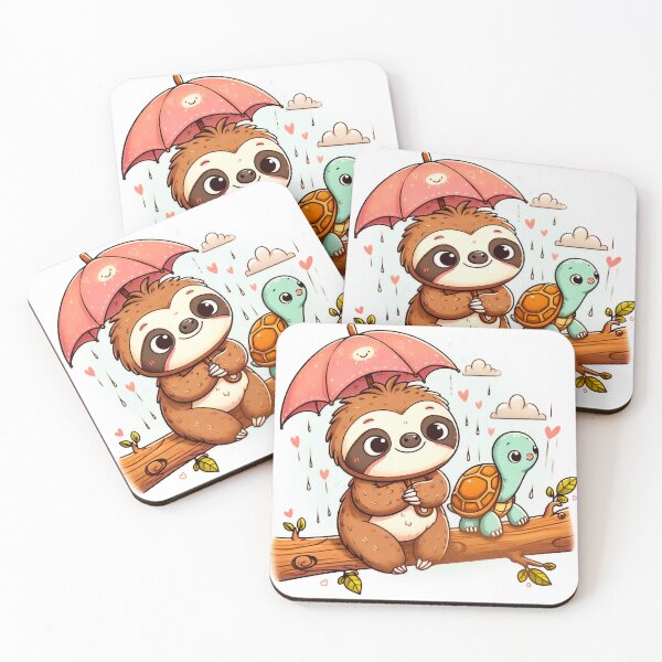 Item preview, Sloth And Turtle Under The Rain designed and sold by istoriadesign.