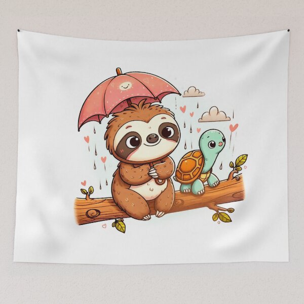 Item preview, Sloth And Turtle Under The Rain designed and sold by istoriadesign.