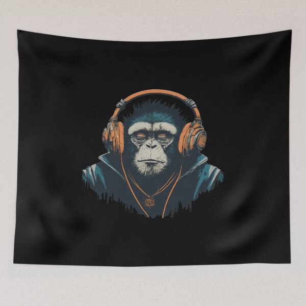 Item preview, Banksy DJ Monkey Thinker with Headphones designed and sold by hamishby.