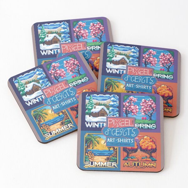 Item preview, "Pixel Seasons: Collectible Featuring Vibrant Pixel Art Landscapes" designed and sold by merve02shop.