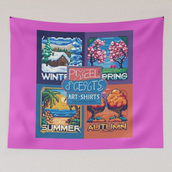 Item preview, "Pixel Seasons: Collectible Featuring Vibrant Pixel Art Landscapes" designed and sold by merve02shop.