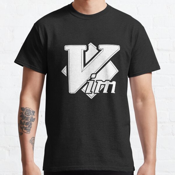 Item preview, Vim Vi IMproved White Logo Script Text T-Shirt designed and sold by Rainwater Merch.