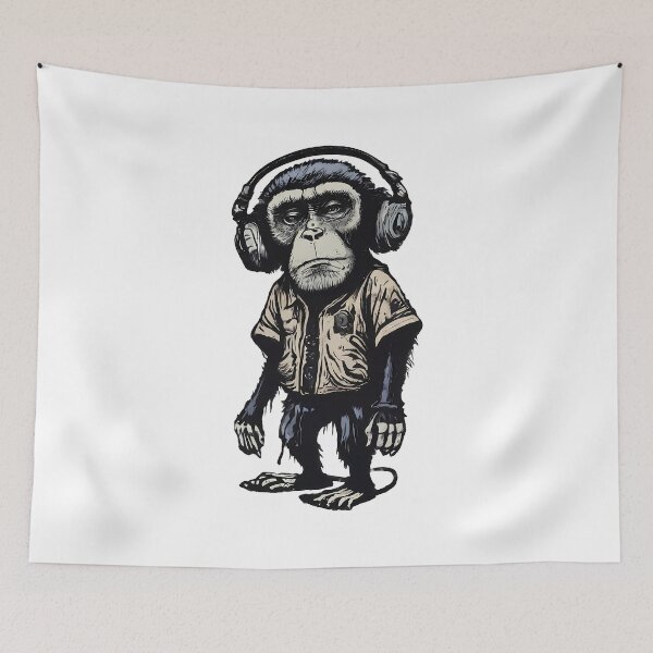 Item preview, Banksy DJ Monkey Thinker with Headphones designed and sold by hamishby.