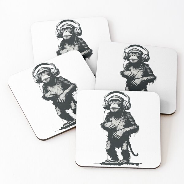 Item preview, Banksy DJ Monkey Thinker with Headphones designed and sold by hamishby.