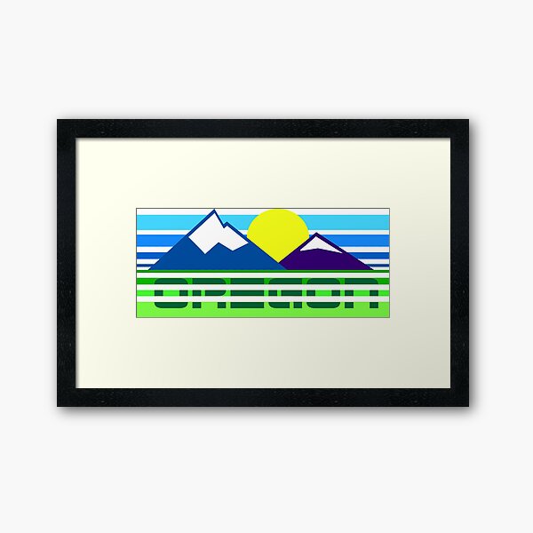 Retro Oregon Framed Art Print