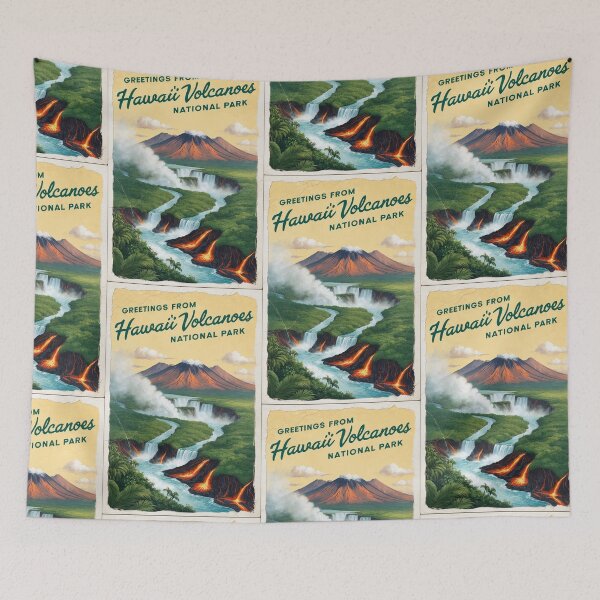 Artikelvorschau, Hawaii Volcanoes Nationalpark Postkarte Vintage Retro Reise Vintage entworfen und verkauft von TravelPostcardGems.