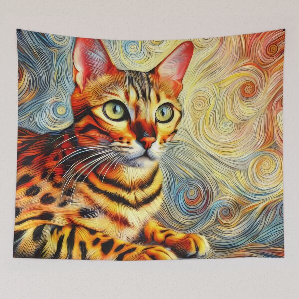 Item preview, Bengal Cat Artistic Portrait designed and sold by CattyCornerPOD.
