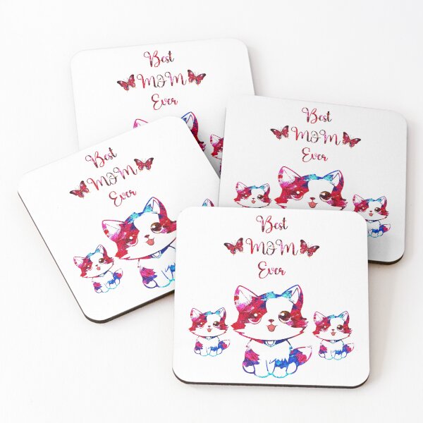 Aperçu de l'œuvre Colorful Cute Cat Best MOM Ever For MOM Cat Lover Cat owner créée et vendue par Creat-Des.