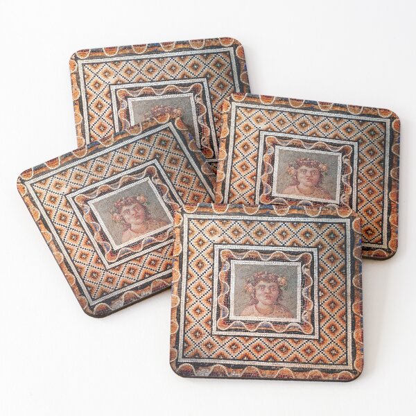 Item preview, ANTIQUE ROMAN MOSAICS Dionysos Portrait designed and sold by BulganLumini.