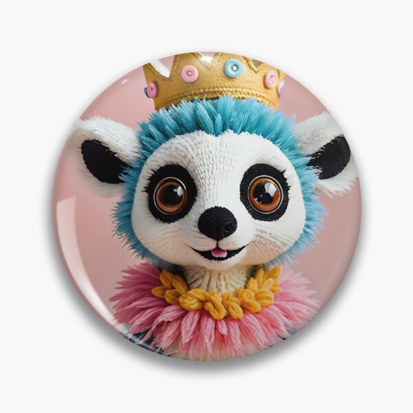 Item preview, Knitted Princess lemur happy and smiling designed and sold by Studio Quirk.