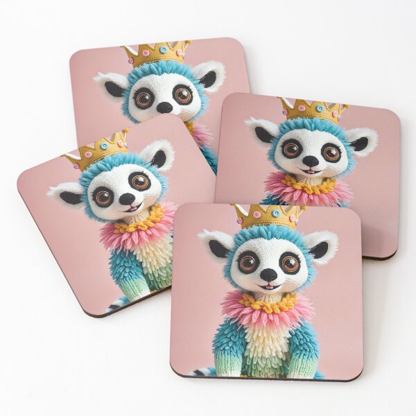Item preview, Knitted Princess lemur happy and smiling designed and sold by Studio Quirk.