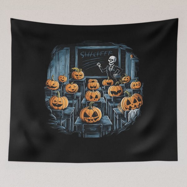 Item preview, Skeleton Teacher In Spooky Classroom With Pumpkins Students Halloween  designed and sold by clothesy7.