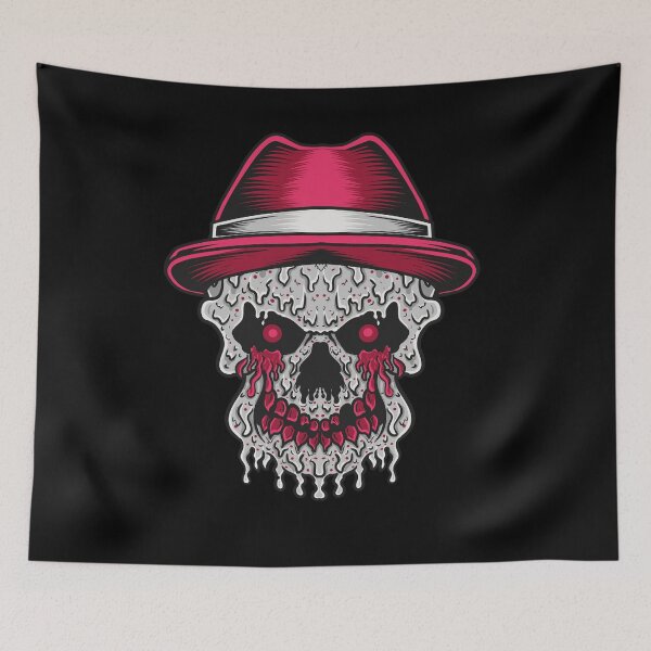 Item preview, Unique skull with red hat and red tears : stylish skull designed and sold by ABDOU Art.